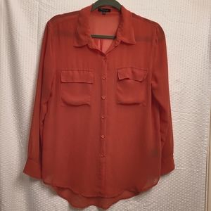Sheer Long Sleeve Button Up